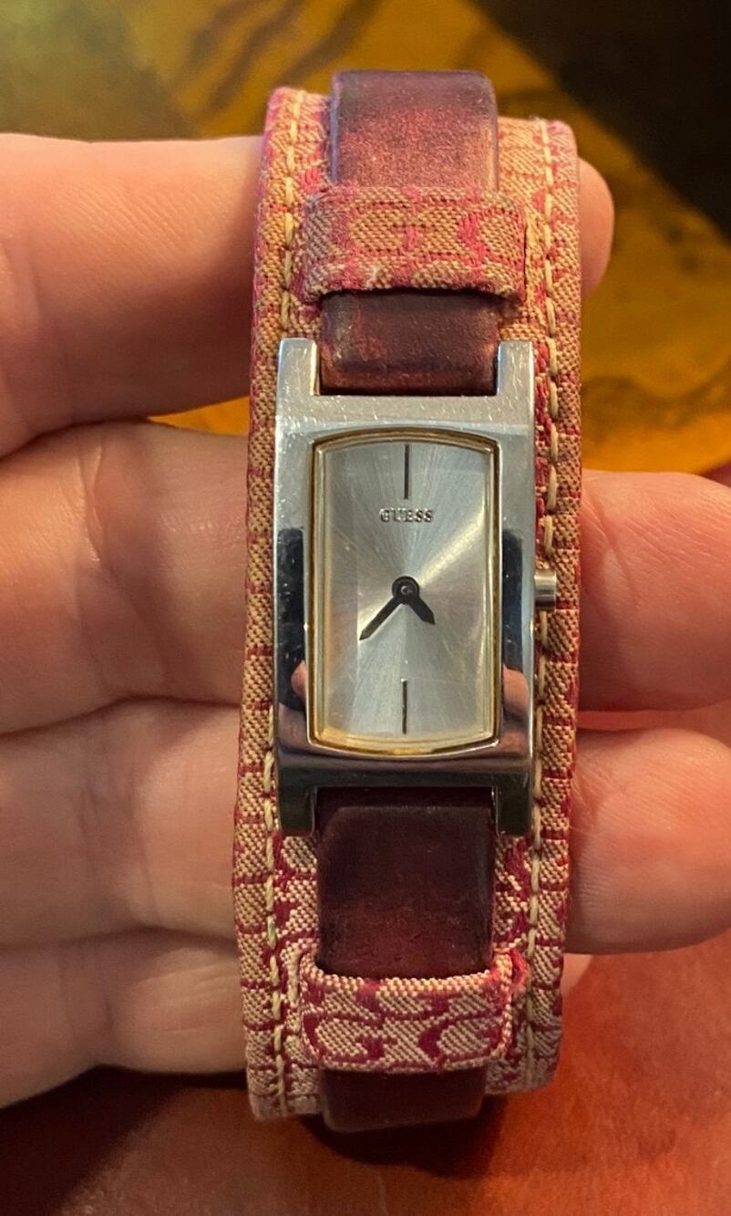 Women's 17mm Silver Tone Guess Watch, 24mm Strapj